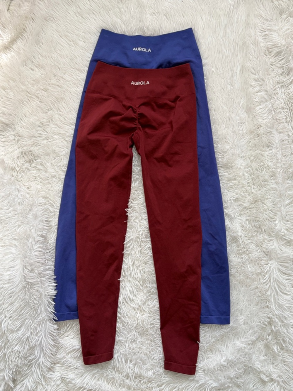 Aurora High-Rise Leggings Set in Burgundy & Royal Blue
